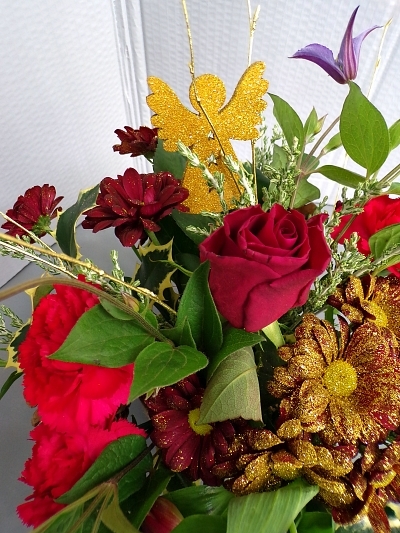 Yuletide Elegant Red Arrangement Telford Florist